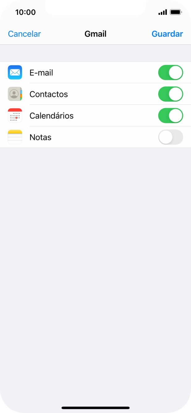 Se o ecrã mostrar esta imagem, a sua conta foi identificada e configurada automaticamente. Siga as indicações no ecrã para introduzir informações adicionais e concluir a configuração.