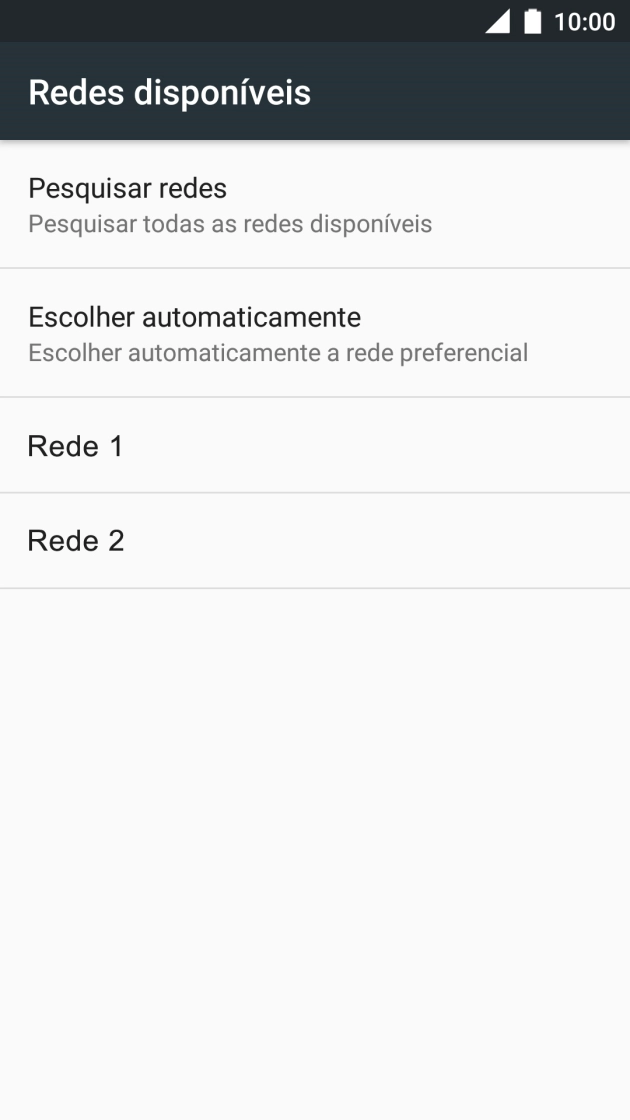 Para selecionar a rede automaticamente, prima Escolher automaticamente.