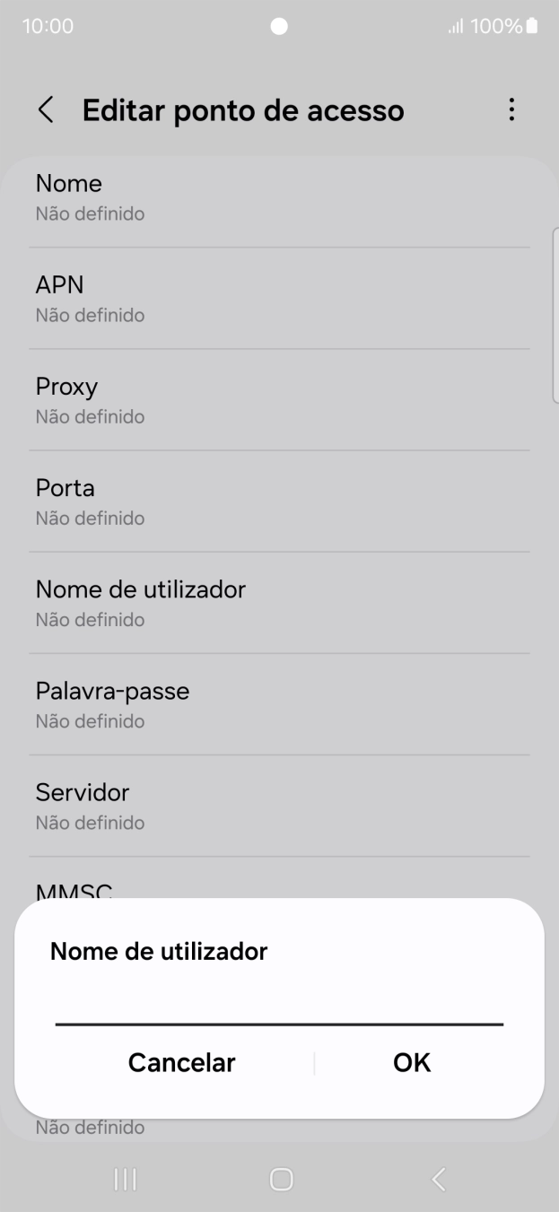 Introduza vodafone e prima OK.