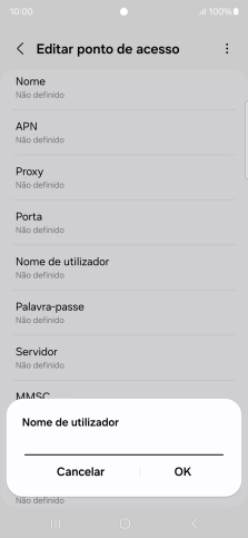 Introduza vodafone e prima OK.