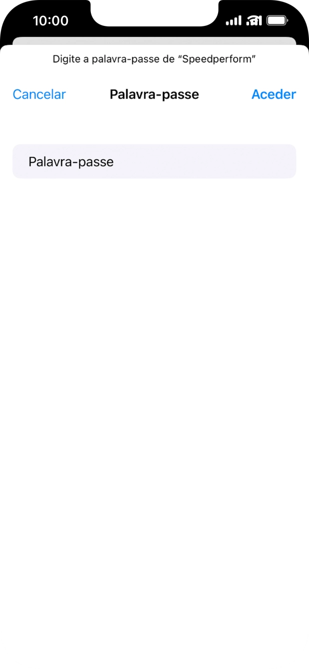 Introduza a password da rede Wi-Fi e prima Aceder.