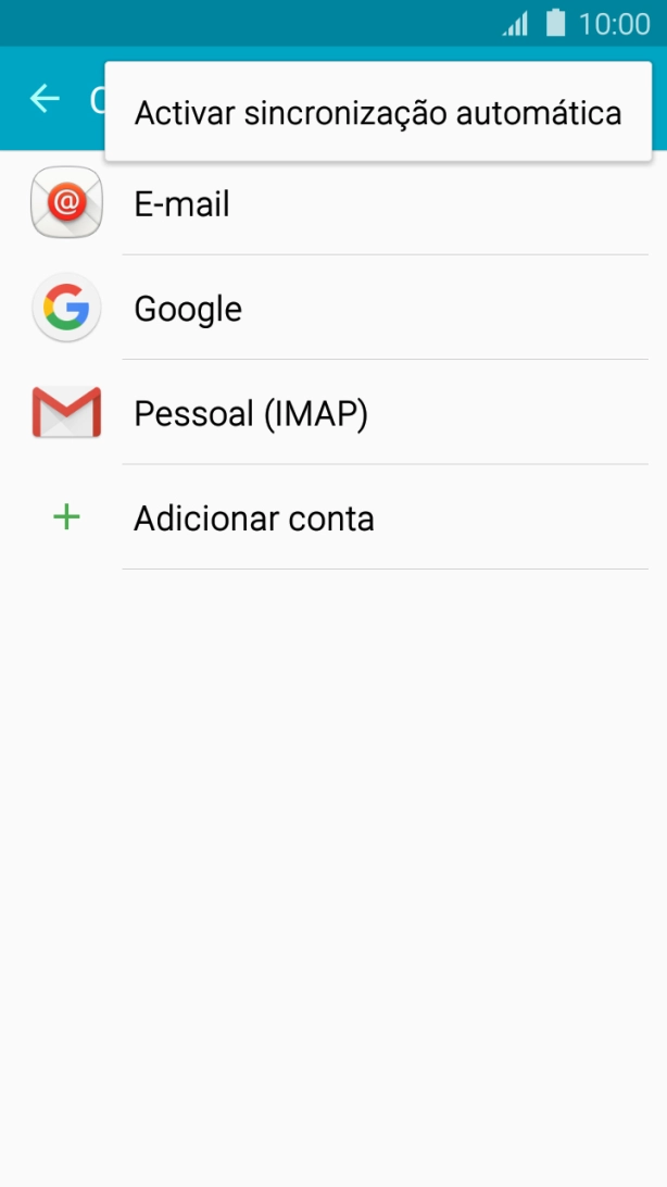 Prima Activar sincronização automática para ativar a função.