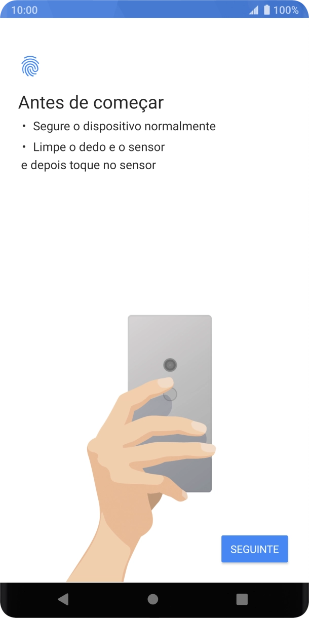 Siga as indicações no ecrã para adicionar a sua impressão digital.