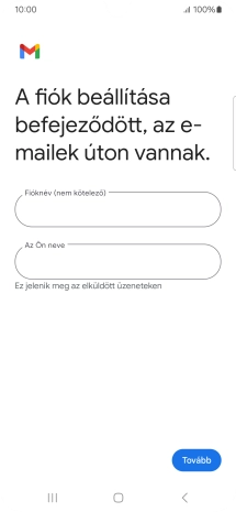 Kattints a „Fióknév (nem kötelező)” alatti mezőre, és írd be az e-mail-fiók kívánt nevét.
