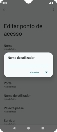 Introduza vodafone e prima OK.