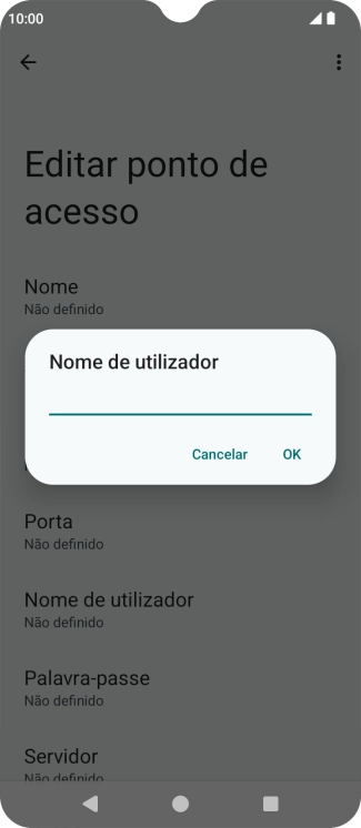 Introduza vodafone e prima OK.