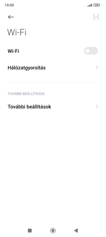Kattints a „Wi-Fi” melletti csúszkára a funkció bekapcsolásához.