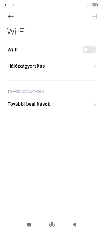 Kattints a „Wi-Fi” melletti csúszkára a funkció bekapcsolásához.