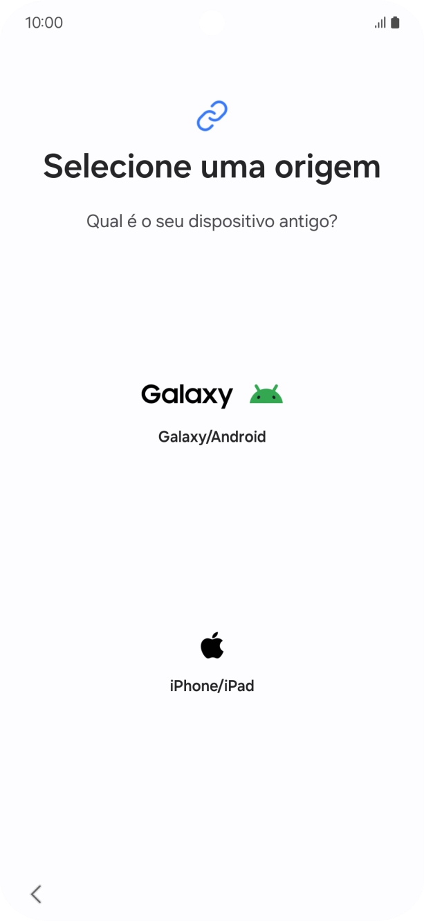 Prima a definição pretendida e siga as indicações no ecrã para transferir conteúdo de outro telefone.