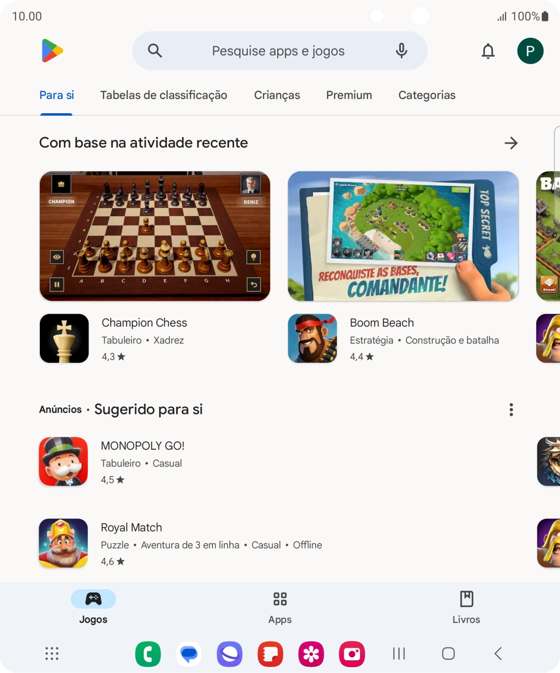 Prima o ícone de perfil.