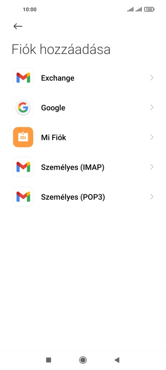 Válaszd a Google lehetőséget.