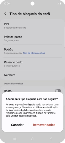 Prima Remover dados.