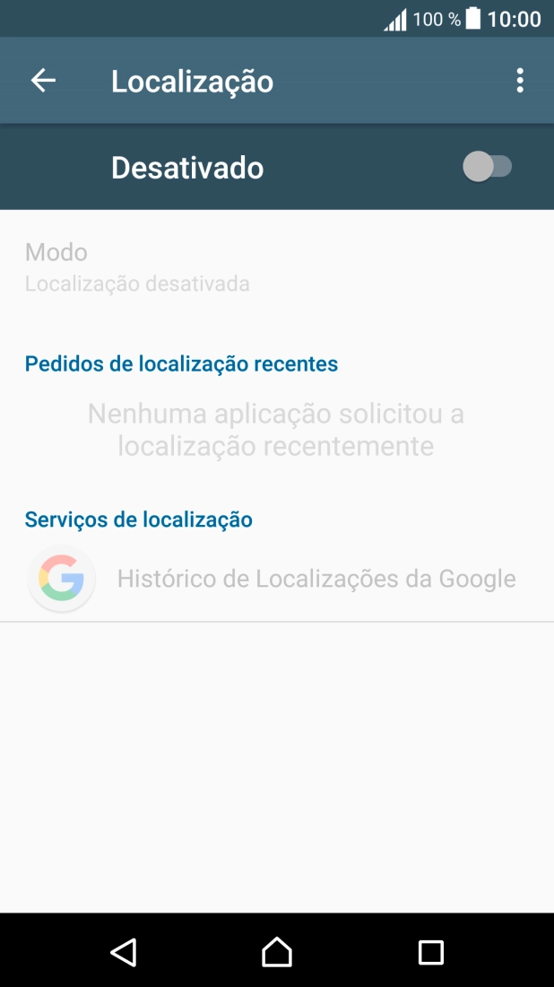 Prima o indicador para ativar ou desativar a função.