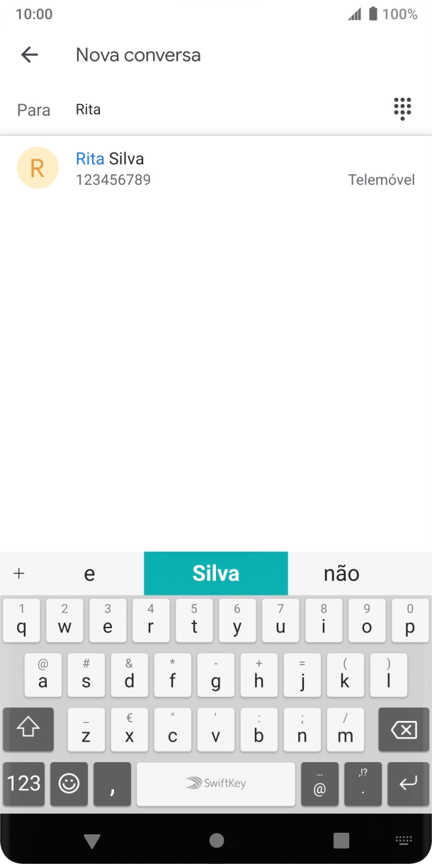 Prima o contacto pretendido.