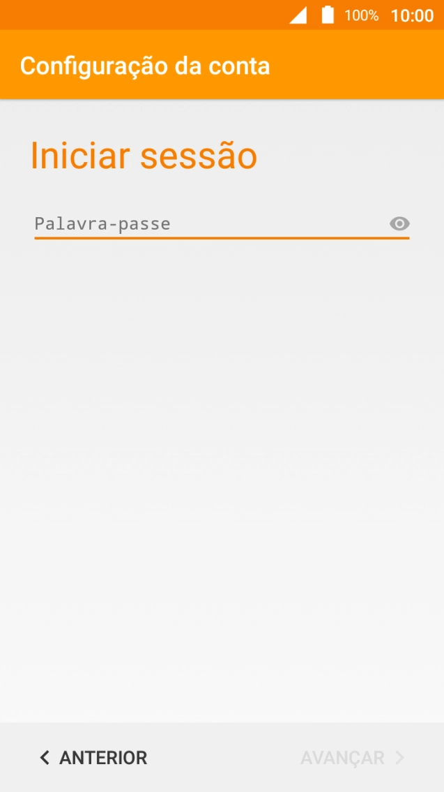 Prima Palavra-passe e introduza a password da sua conta de e-mail.