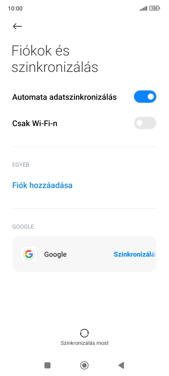 Válaszd a Fiók hozzáadása lehetőséget.