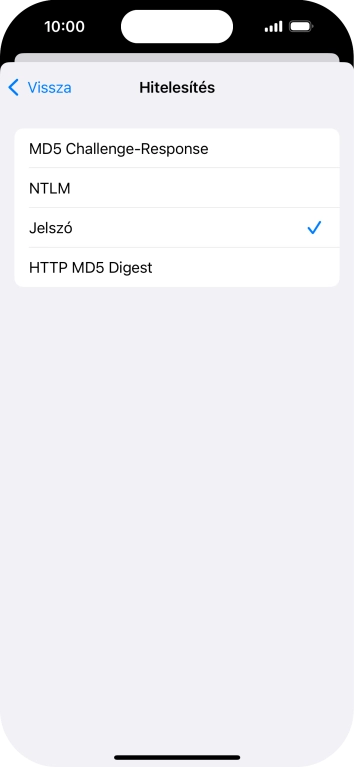 Válaszd a Jelszó lehetőséget.