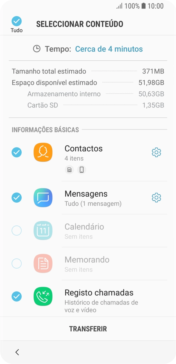 Prima os tipos de dados pretendidos.