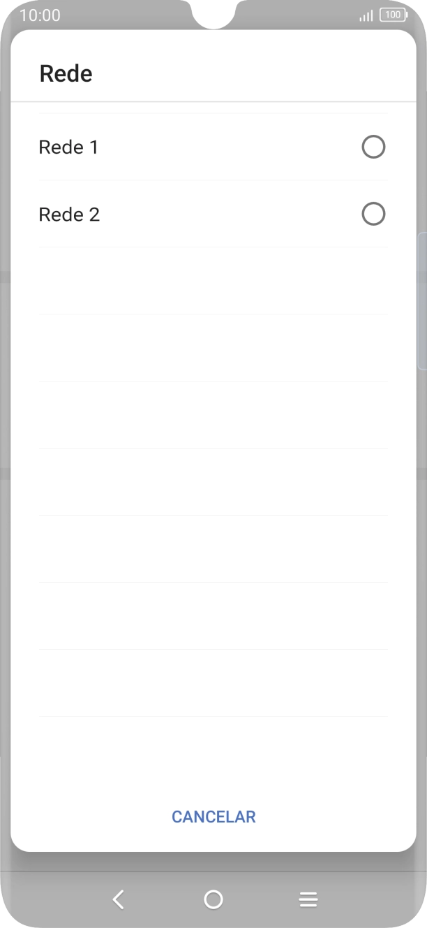 Prima a rede pretendida.