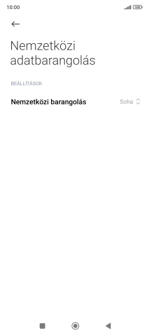 Nyisd le a „Nemzetközi adatbarangolás” mellett legördülő menüt.