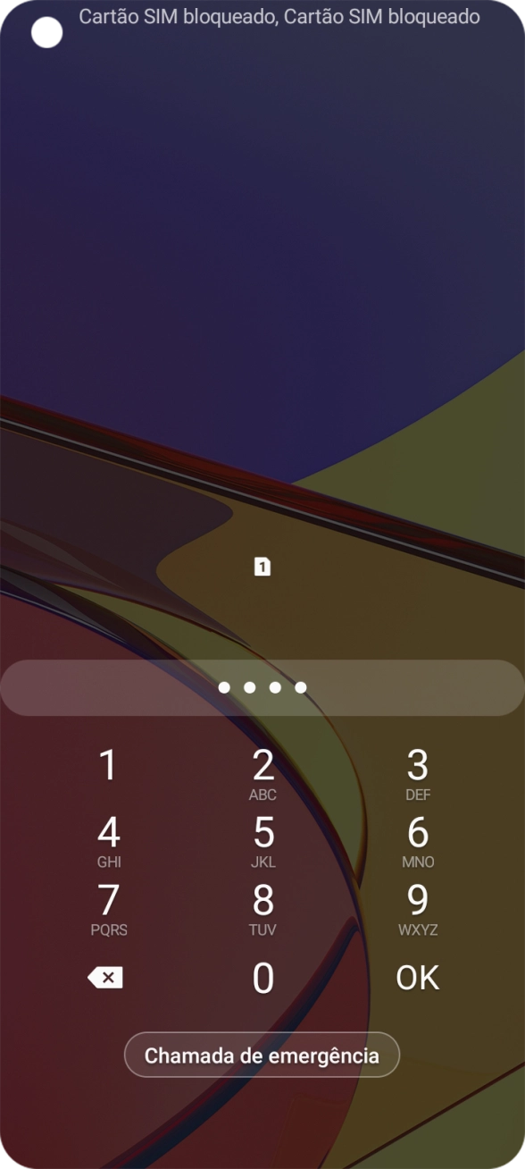Se solicitado, deve introduzir o código PIN e premir OK.
