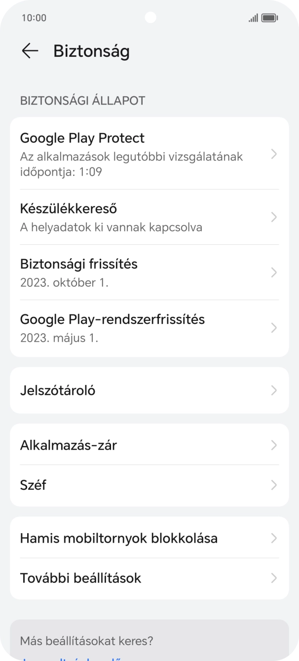 Válaszd a További beállítások lehetőséget.