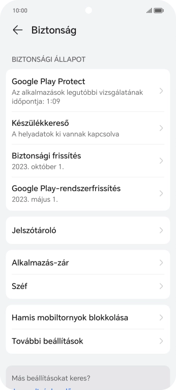 Válaszd a További beállítások lehetőséget.