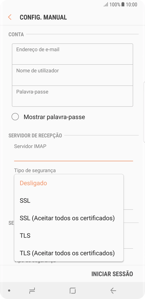 Prima Desligado para desativar a função.