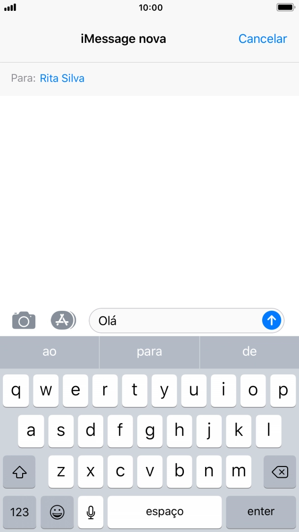 Prima o ícone para enviar.