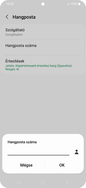 Írd be azt, hogy +36709090999, és válaszd az OK lehetőséget.