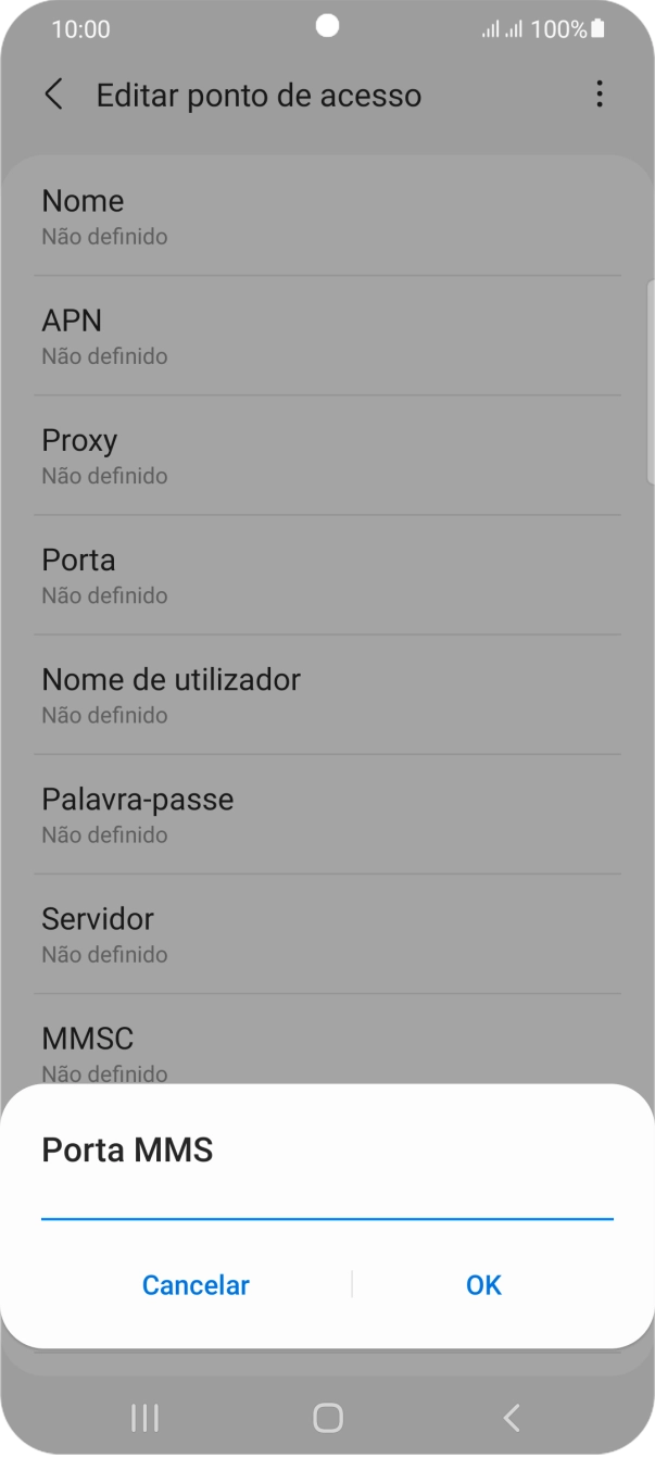 Introduza 80 e prima OK.