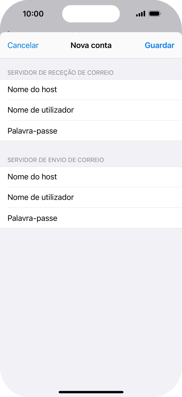 Prima Guardar. A sua conta de e-mail está agora configurada. Se pretender escolher definições adicionais para o servidor de receção e envio, siga os passos seguintes.