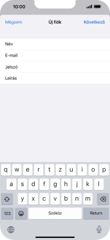 Kattints a Leírás mezőre, és írd be az e-mail-fiók kívánt nevét.