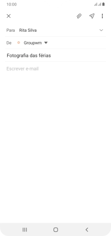 Prima o campo de escrita e escreva o texto do e-mail.