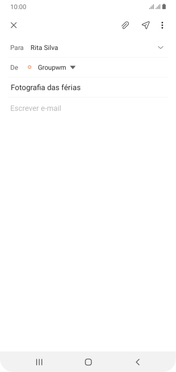 Prima o campo de escrita e escreva o texto do e-mail.