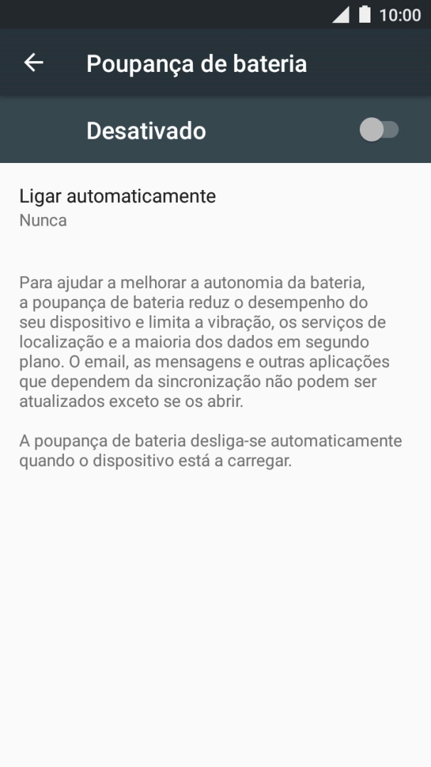 Prima o indicador para ativar a função.