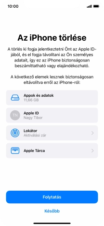 Válaszd a Folytatás lehetőséget.