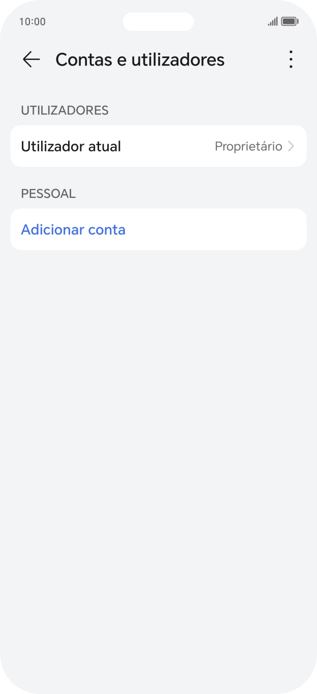 Prima Adicionar conta.
