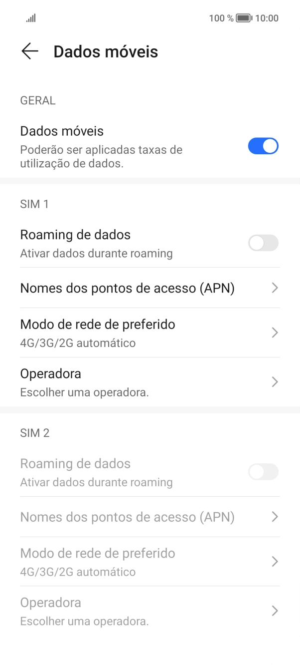 Prima Nomes dos pontos de acesso (APN).