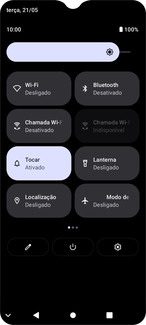 Prima o ícone de definições.