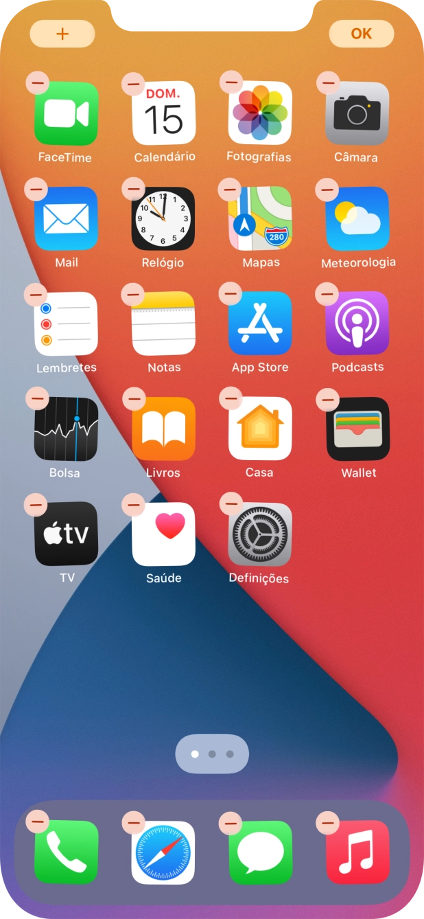 Prima o ícone de páginas do ecrã inicial.