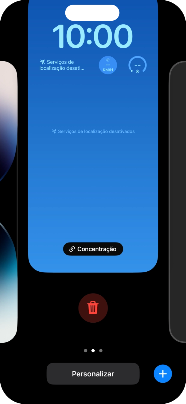 Prima o ícone para apagar.