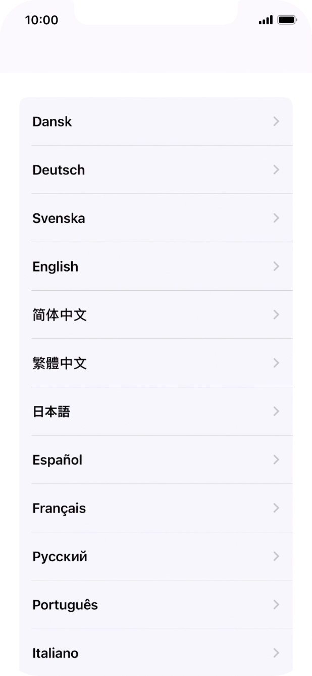 Prima o idioma pretendido.