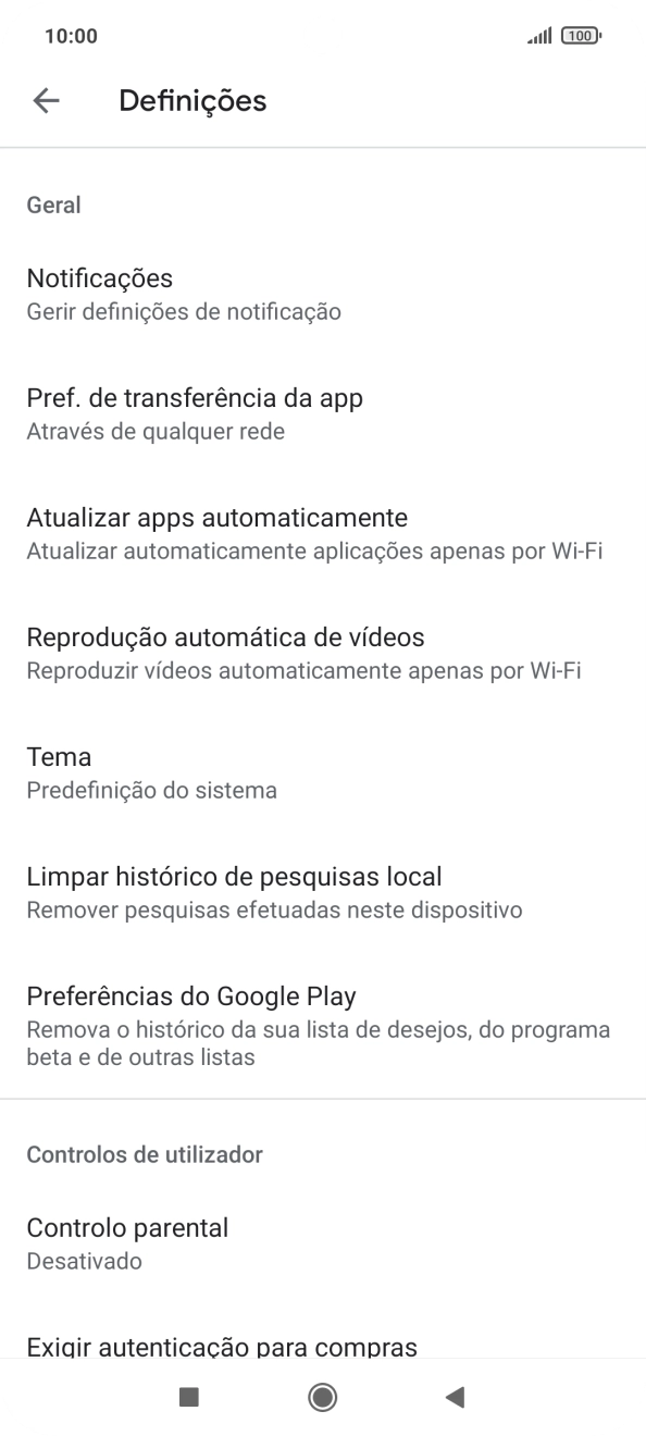 Prima Atualizar apps automaticamente.