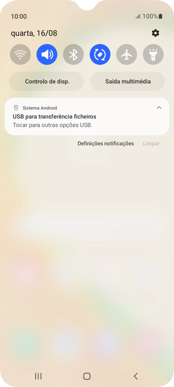 Prima Tocar para outras opções USB..