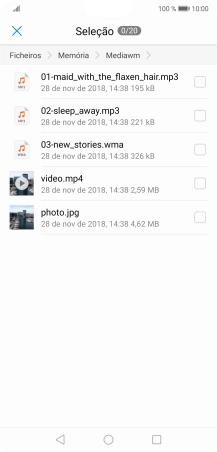 Vá até à pasta pretendida e prima o ficheiro pretendido.