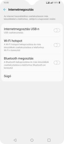 Válaszd a Wi-Fi hotspot lehetőséget.