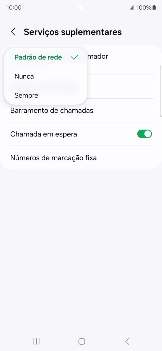 Prima Sempre para ativar a visualização do seu número.