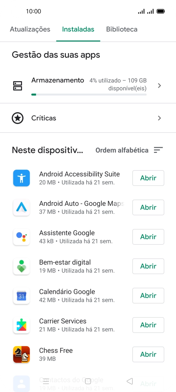 Prima a app pretendida.