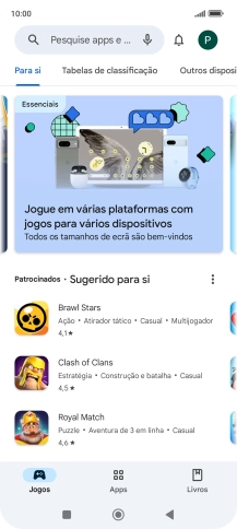 Prima a caixa de pesquisa.